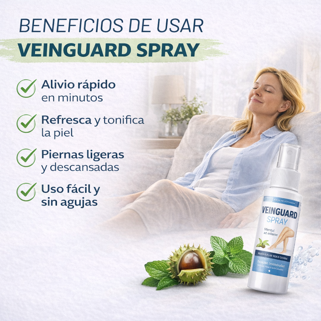 VeinGuard Spray para Várices (Alivio Rápido y Sin Dolor)+ Ebook de Regalo