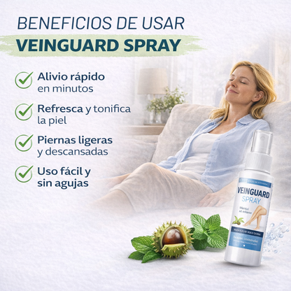 VeinGuard Spray para Várices (Alivio Rápido y Sin Dolor)+ Ebook de Regalo